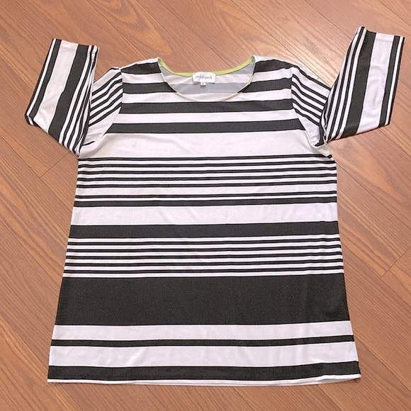Peck & Peck woman’s black & White striped tunic top long sleeve size XL - Picture 13 of 16